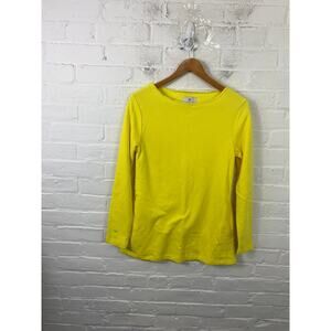 Dudley Stephens Women's Boat Neck Pullover Sweater Long Sleeve Yellow Size XS